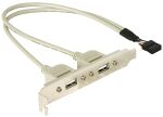 DeLOCK Slotbracket 1x internal USB 5pin > 2x USB2.0...
