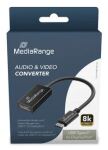 MediaRange USB Type-C zu DisplayPort Audio und Video Konverter, 20cm, Schwarz