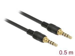 DELOCK Klinkenkabel 3.5mm 4Pin St > St 0.5m schwarz
