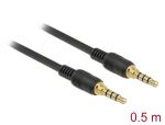 DELOCK Klinkenkabel 3.5mm 4Pin St > St 0.5m schwarz