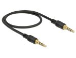 DELOCK Klinkenkabel 3.5mm 4Pin St > St 0.5m schwarz