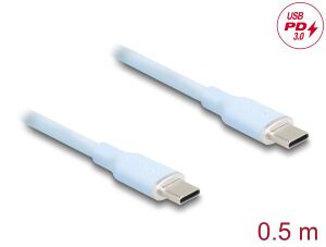 DELOCK USB 2.0 Kabel USB Typ-C St > St PD 3.0 60W 0,5m blau
