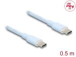 DELOCK USB 2.0 Kabel USB Typ-C St > St PD 3.0 60W 0,5m blau