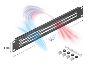 DELOCK 19" Blindpanel mit runden Löchern 1 HE schwarz