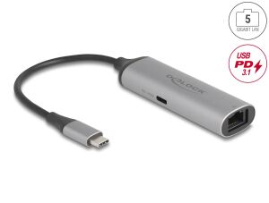 DELOCK USB Type-C Netzwerk Adapter 5 Gigabit LAN 1 x RJ45 mi