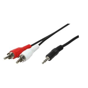 LogiLink 1x3.5mm - 2xRCA, 1.5m Audio-Kabel 1,5 m 3.5mm Schwarz