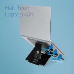 R-Go Tools Laptopständer R-Go Riser Flexible, ergonomisch, faltbarer und einstellbarer Laptopständer, Schwarz