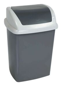 MAUL 9521087 Mülleimer 10 l Rechteckig Kunststoff, Polypropylen (PP) Dunkles Grau, Weiß