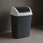 MAUL 9521087 Mülleimer 10 l Rechteckig Kunststoff, Polypropylen (PP) Dunkles Grau, Weiß