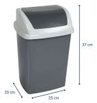 MAUL 9521087 Mülleimer 10 l Rechteckig Kunststoff, Polypropylen (PP) Dunkles Grau, Weiß