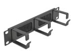 DELOCK 10" Kabelmanagement Bürstenleiste 3 Bügel 1 HE schw.