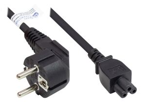Alcasa P0105-S018 Stromkabel Schwarz 1,8 m Netzstecker Typ E+F C5-Koppler