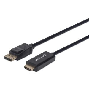 Manhattan 4K@60Hz DisplayPort auf HDMI-Kabel, DisplayPort-Stecker auf HDMI-Stecker, 1,8 m, schwarz