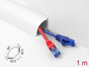 DELOCK Eckkanal selbstklebend 73 x 42 mm - Länge 1 m weiß