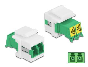 DeLOCK Keystone Modul LC Duplex Buchse zu LC Duplex Buchse mit Laserschutzklappe innen