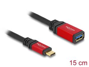 DeLOCK USB 10 Gbps Adapter USB Type-C Stecker zu USB Typ-A Buchse 15 cm rot Metall