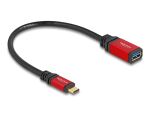 DeLOCK USB 10 Gbps Adapter USB Type-C Stecker zu USB Typ-A Buchse 15 cm rot Metall