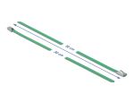 DELOCK Edelstahlkabelbinder L 500 x B 4,6 mm grün 10 Stück