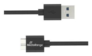MediaRange MRCS240 USB Kabel USB 3.2 Gen 1 (3.1 Gen 1) 1,8 m USB A Micro-USB B Schwarz