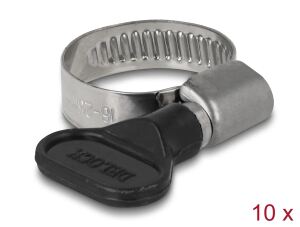 DELOCK Schlauchschelle, Flügelmutter 16-25mm 10 Stk. schwarz