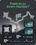 ICY BOX IB-MS525-T, Monitorständer mit Tischhalterung für drei Monitore bis zu 30" (76 cm)
