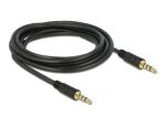 DELOCK Klinkekabel 3,5mm -> 3,5mm St/St 3.00m 4Pin schwarz