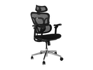 Equip Ergonomischer Premium-Bürostuhl mit Kopfstütze und Armlehnen, Schwarz