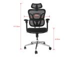 Equip Ergonomischer Premium-Bürostuhl mit Kopfstütze und Armlehnen, Schwarz