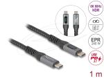 DELOCK Kabel Coaxial USB Type-C St > St 240W 1m
