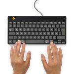 R-Go Tools Ergonomische Tastatur R-Go Compact Break, kompakte Tastatur mit Pausensoftware, QWERTZ (DE), Kabelgebunden, Schwarz