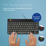 R-Go Tools Ergonomische Tastatur R-Go Compact Break, kompakte Tastatur mit Pausensoftware, QWERTZ (DE), Kabelgebunden, Schwarz
