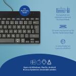R-Go Tools Ergonomische Tastatur R-Go Compact Break, kompakte Tastatur mit Pausensoftware, QWERTZ (DE), Kabelgebunden, Schwarz
