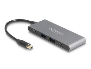 DeLOCK 4 Port USB Type-C Hub mit 2 x USB Typ-A und 2 x USB Type-C 10 Gbps