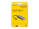 DeLOCK 4 Port USB Type-C Hub mit 2 x USB Typ-A und 2 x USB Type-C 10 Gbps
