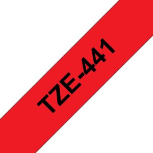 Brother TZE-441 Etiketten erstellendes Band Schwarz auf rot