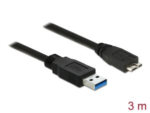 DELOCK USB Kabel USB 3.0 A -> Micro-B St/St 3.00m schwarz