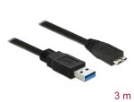 DELOCK USB Kabel USB 3.0 A -> Micro-B St/St 3.00m schwarz