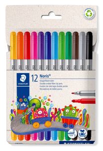 Staedtler 320 C12 Filzstift Fein / Mittel Schwarz, Blau, Braun, Grün, Grau, Hellblau, Hellgrau, Orange, Pink, Rot, Violett, Gelb