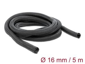 DELOCK Geflechtschlauch selbstschließend 5 m x 16 mm schwarz