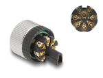 DeLOCK M12 Steckverbinder A-kodiert 8 Pin Buchse zur Montage mit Schraubanschluss