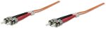Intellinet Glasfaser LWL-Anschlusskabel, Duplex, Multimode, ST/ST, 50/125 µm, OM2, 2 m, orange
