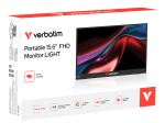 Verbatim Portable 15.6" FHD Monitor LIGHT Tragbarer Monitor Schwarz 39,6 cm (15.6") LCD 1920 x 1080 Pixel