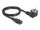DeLOCK Netzkabel PC Schutzkontaktstecker CEE 7/7 90° gewinkelt auf C13 Buchse, 1 m, 3 x 1,00 mm² schwarz