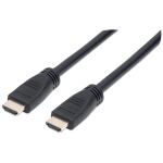 Manhattan High Speed HDMI-Kabel mit Ethernet-Kanal, CL3-zertifiziert für Wandinstallationen, HEC, ARC, 3D, 4K@60Hz, CL3, HDMI-Stecker auf HDMI-Stecker, geschirmt, schwarz, 8 m