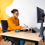 R-Go Tools Dokumentenhalter R-Go Read2Write, geeignet zum Lesen und Schreiben, ergonomisch, mit Handgelenkstütze, Eichenholz