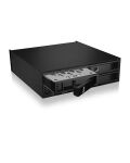 ICY BOX IB-2242U2K, Back Plane, 4x 2,5" (6-15 mm high) U.2/SAS/SATA in 1x 5,25" bay, Schloss, 2x 4cm fan, schwarz
