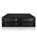 ICY BOX IB-2242U2K, Back Plane, 4x 2,5" (6-15 mm high) U.2/SAS/SATA in 1x 5,25" bay, Schloss, 2x 4cm fan, schwarz