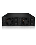 ICY BOX IB-2242U2K, Back Plane, 4x 2,5" (6-15 mm high) U.2/SAS/SATA in 1x 5,25" bay, Schloss, 2x 4cm fan, schwarz