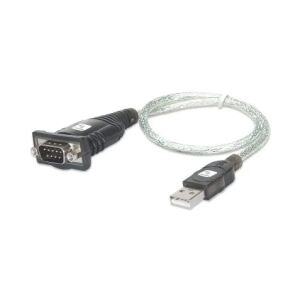 Techly IDATA-USB-SER-2T Serien-Kabel Schwarz, Transparent 0,45 m USB Typ-A DB-9