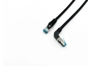 Equip Cat.6A S/FTP Patchkabel, gewinkelter zu geradem Stecker, 1,0 m, Schwarz